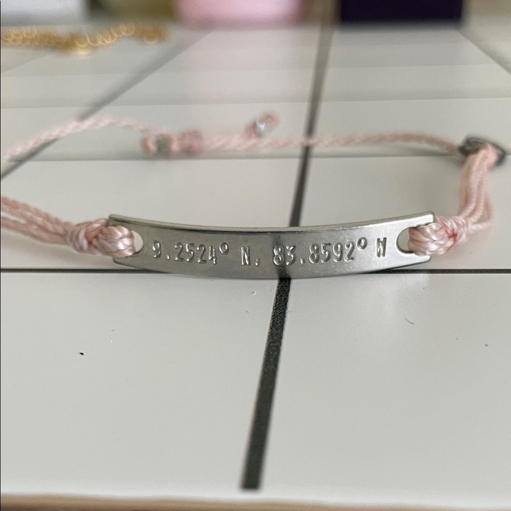 Pura Vida Pink and Silver Coordinates Bracelet